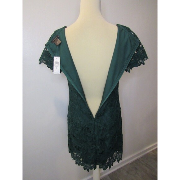 Ann Taylor Factory Womens Shift Dress Green Floral Lace Short Sleeve Size 2 NWT - Picture 6 of 16